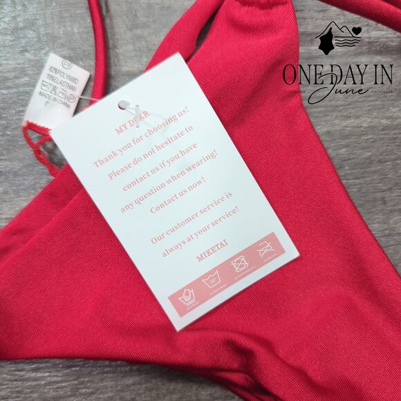 Miketai Adjustable Triangle Thong Bikini Swimsuit Size S - Picture 3 of 6